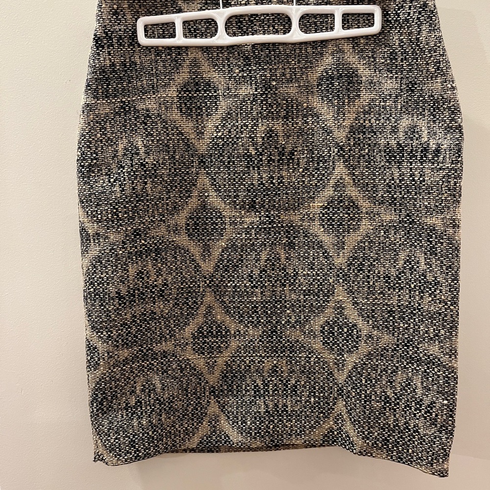 Valentino Wool Jacquard Black and Gray Skirt